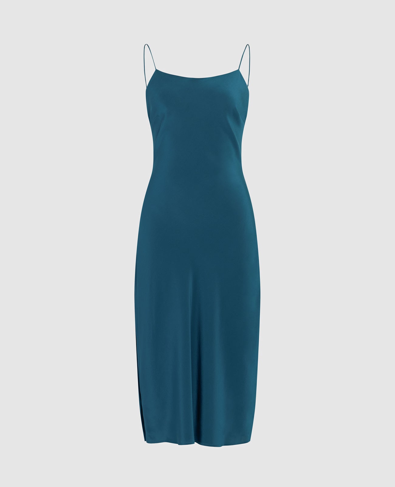 Silk Straight Neck Slip Dress